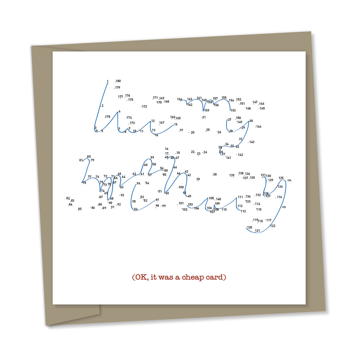 join the dots – happy birthday – OK, it was a cheap card